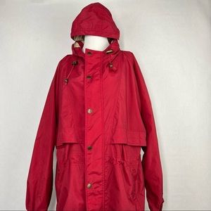 Vintage Lee Sport Red Size Medium Full Zip Long Sleeve Hooded Windbreaker